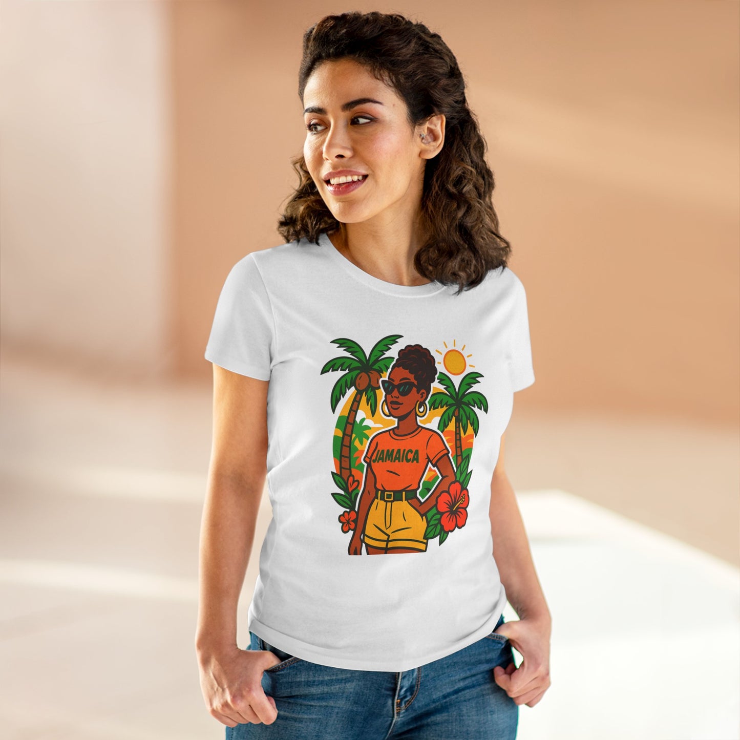 Tropical Vibes Tee, Jamaica Graphic Shirt, Summer Fashion, Vacation Wear, Beach Outfit, Gift for Her