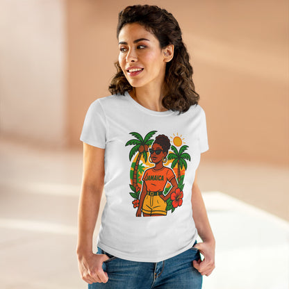 Tropical Vibes Tee, Jamaica Graphic Shirt, Summer Fashion, Vacation Wear, Beach Outfit, Gift for Her