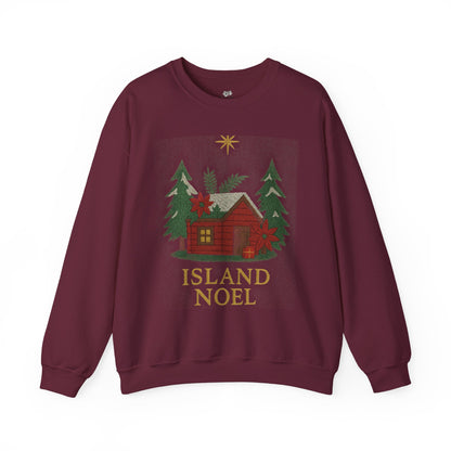 Cozy Holiday Sweatshirt - Island Noel Design, Unisex Christmas Crewneck, Winter Apparel, Gift for Him/Her, Seasonal Fashion