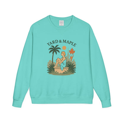 Yard & Maple Crewneck Sweatshirt, Cozy Sweatshirt, Unisex Apparel, Casual Wear, Summer Vibes, Gift for Him or Her