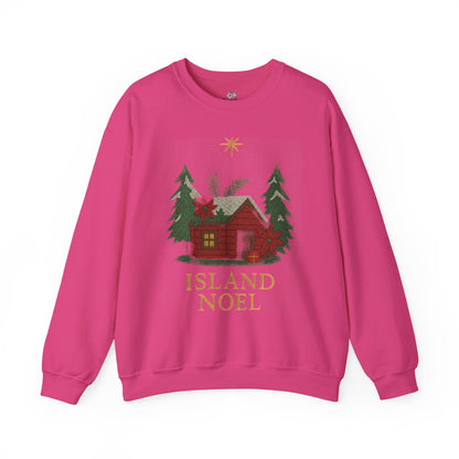 Cozy Holiday Sweatshirt - Island Noel Design, Unisex Christmas Crewneck, Winter Apparel, Gift for Him/Her, Seasonal Fashion