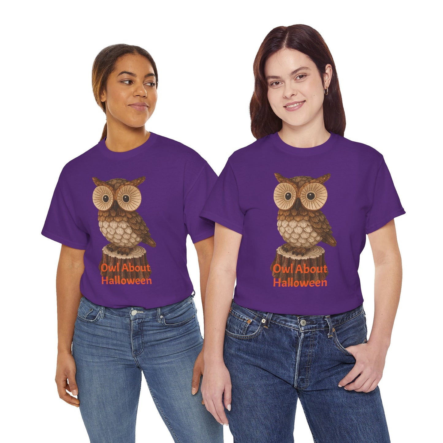 Halloween Owl Tee, Perfect for Fall Celebrations, Unisex Cotton Shirt, Cute Gift for Owl Lovers, Halloween Party Apparel, Fun Autumn Wear