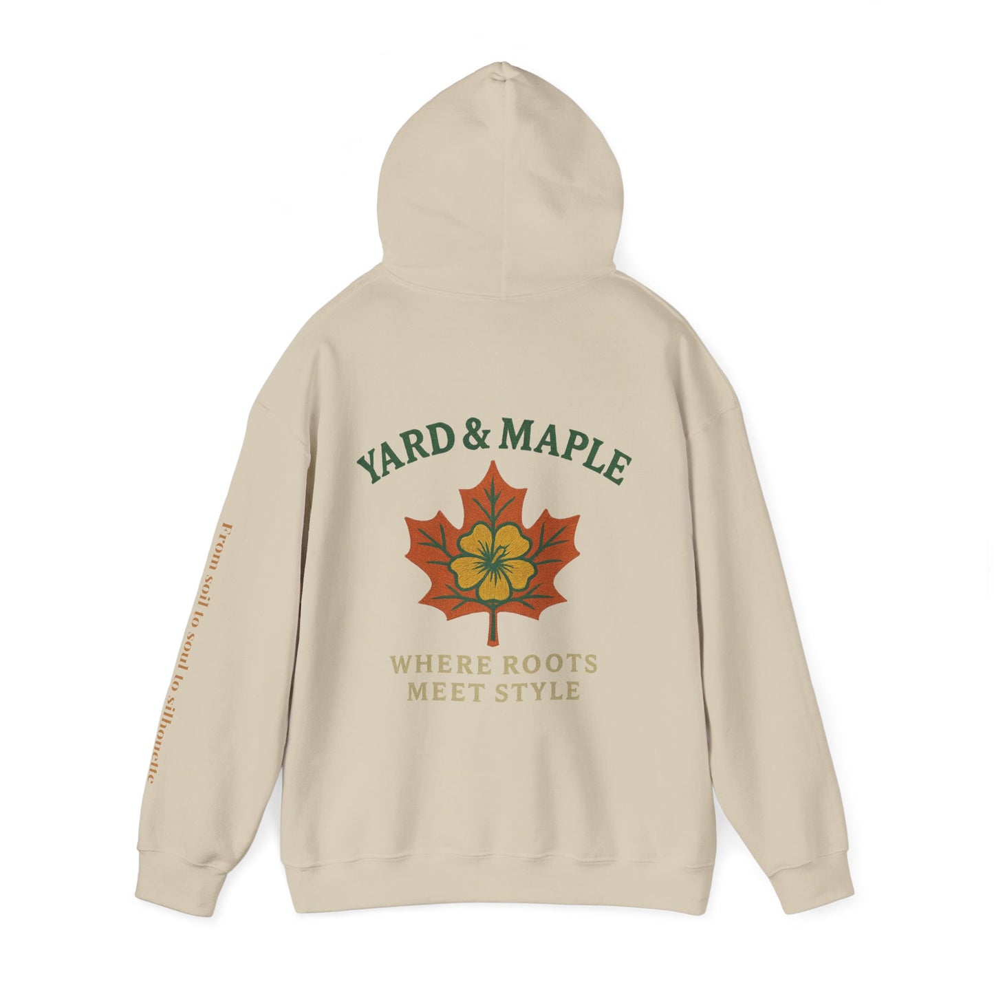 Maple Leaf & Hibiscus Hoodie, Cozy Fall Sweatshirt, Unisex Pullover for Nature Lovers, Perfect Gift for Thanksgiving, Unique Casual Wear