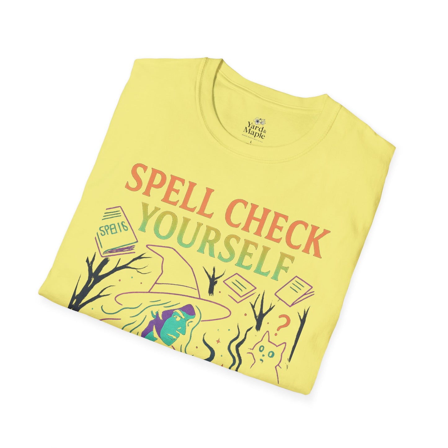 Spell Check Yourself Witchy T-Shirt, Fun Graphic Tee for Witch Lovers, Halloween Shirt, Cozy Casual Wear, Unisex Softstyle Tee