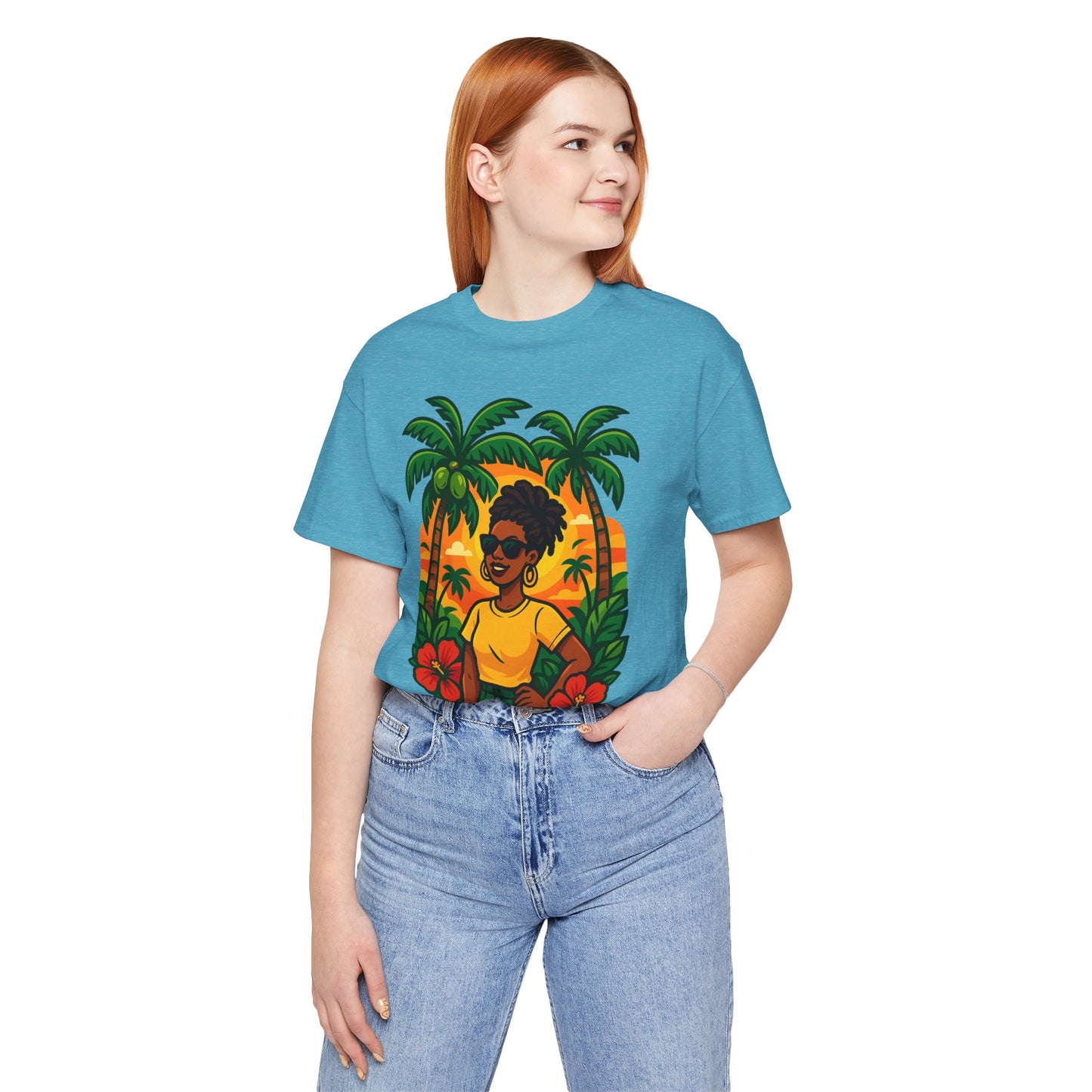 Tropical Sunset Tee - Beach Vibes, Summer Fashion, Vacation Apparel, Gift for Her, Cute Graphic Shirt