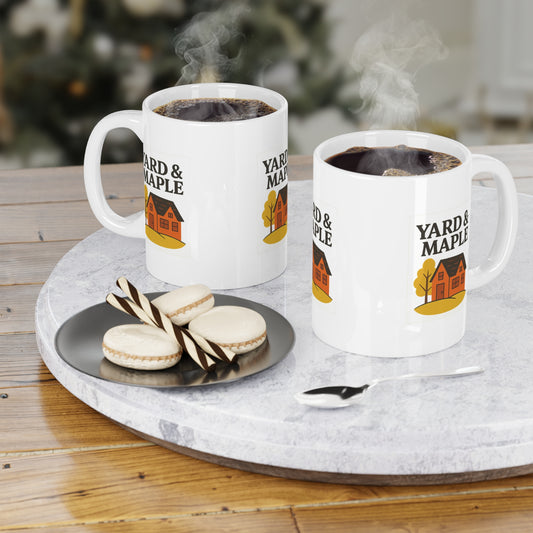 Cozy Home Ceramic Mug, Yard & Maple Design, Perfect Gift for Homeowners, Autumn Decor, Coffee Lovers, Housewarming Present