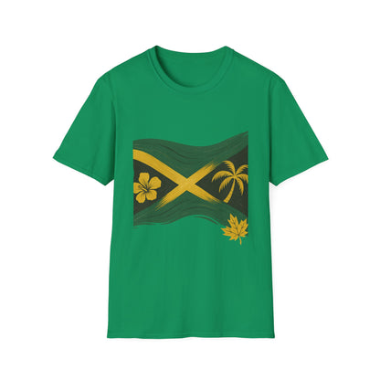Jamaican Flag Unisex Softstyle T-Shirt - Celebratory Summer Wear, Vacation Shirt, Gift for Travel Lovers, Beach Outfit, Festival Tee