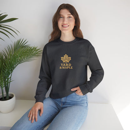 Cozy Unisex Crewneck Sweatshirt with Embroidered Leaf Design, Perfect for Fall, Thanksgiving, Casual Outings, Friends and Family Gatherings, Gifts