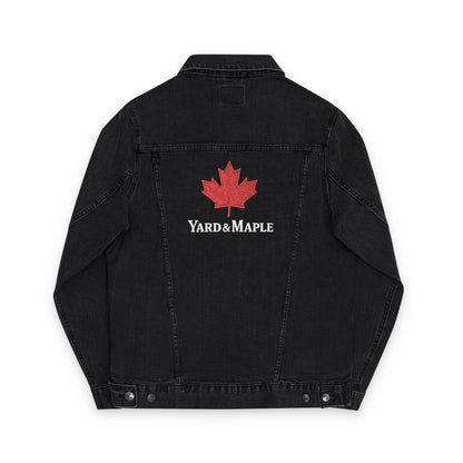 Maple Leaf Embroidered Unisex Denim Jacket | Fall Fashion, Casual Outwear, Gift for Her, Street Style, Autumn Wear