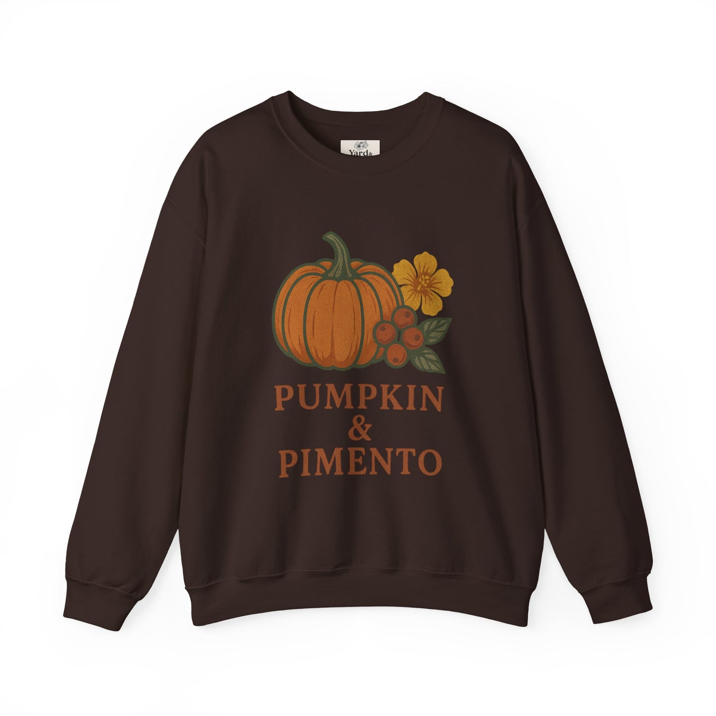 Pumpkin & Pimento Crewneck Sweatshirt, Cozy Fall Sweatshirt, Unisex Autumn Apparel, Thanksgiving Gift, Seasonal Fashion
