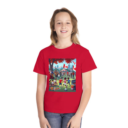 Youth Canada Day Tee - Celebrate with Pride, Summer T-Shirt, Red Tee for Kids, Canada Day Celebration, Fun Youth Apparel