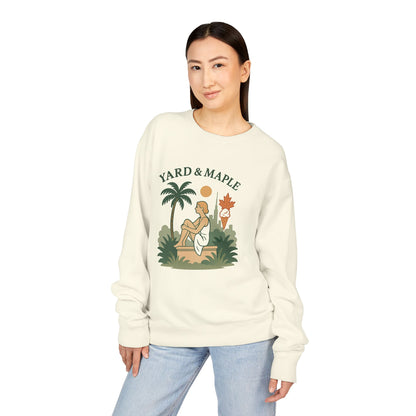 Yard & Maple Crewneck Sweatshirt, Cozy Sweatshirt, Unisex Apparel, Casual Wear, Summer Vibes, Gift for Him or Her