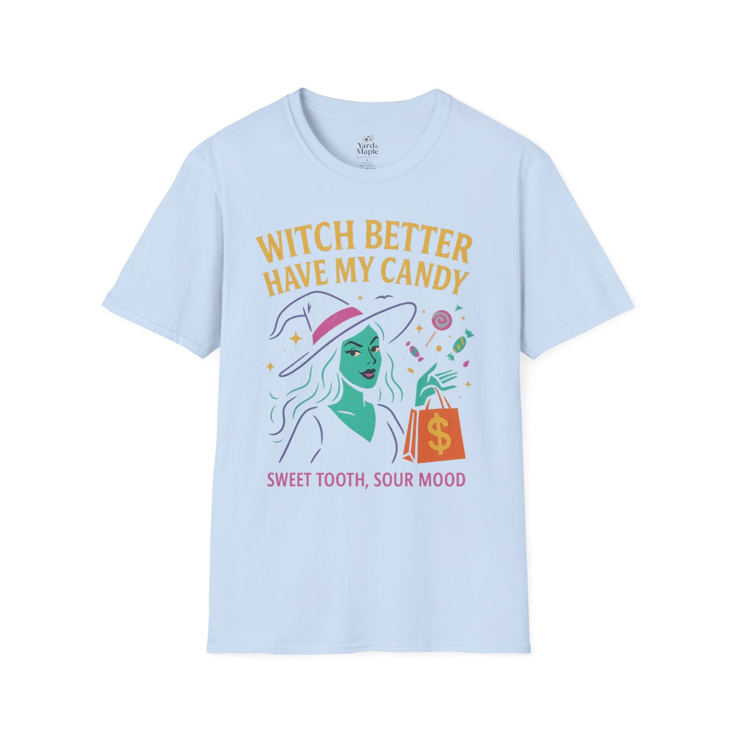 Witchy Candy T-Shirt, Halloween Apparel, Funny Halloween Shirt, Unisex Graphic Tee, Sweet Tooth Gift, Witch Costume Top