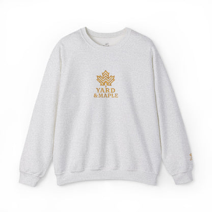 Cozy Unisex Crewneck Sweatshirt with Embroidered Leaf Design, Perfect for Fall, Thanksgiving, Casual Outings, Friends and Family Gatherings, Gifts