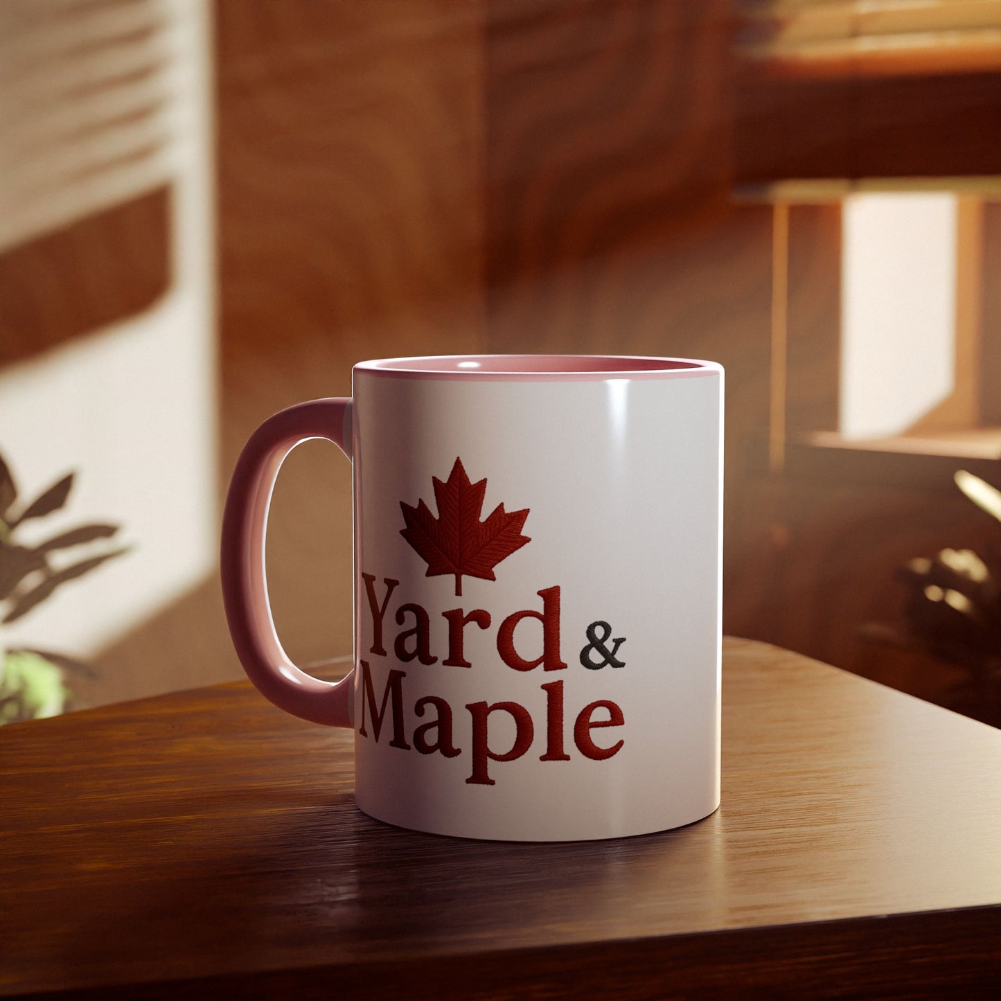 Maple Leaf Accent Mug, Cozy Coffee Cup for Fall, Unique Gift for Thanksgiving, Perfect for Canadians, Seasonal Drinkware