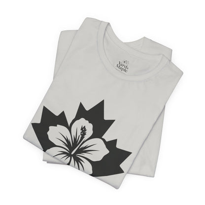 Maple Leaf Hibiscus Tee – Canadian Tropical Floral T-Shirt