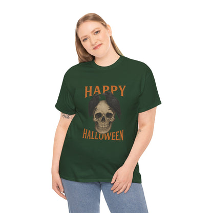 Halloween Skull Unisex Cotton Tee, Spooky T-Shirt, October Fashion, Costume Party Wear, Fall Celebration Shirt