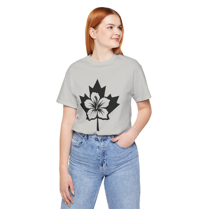 Maple Leaf Hibiscus Tee – Canadian Tropical Floral T-Shirt