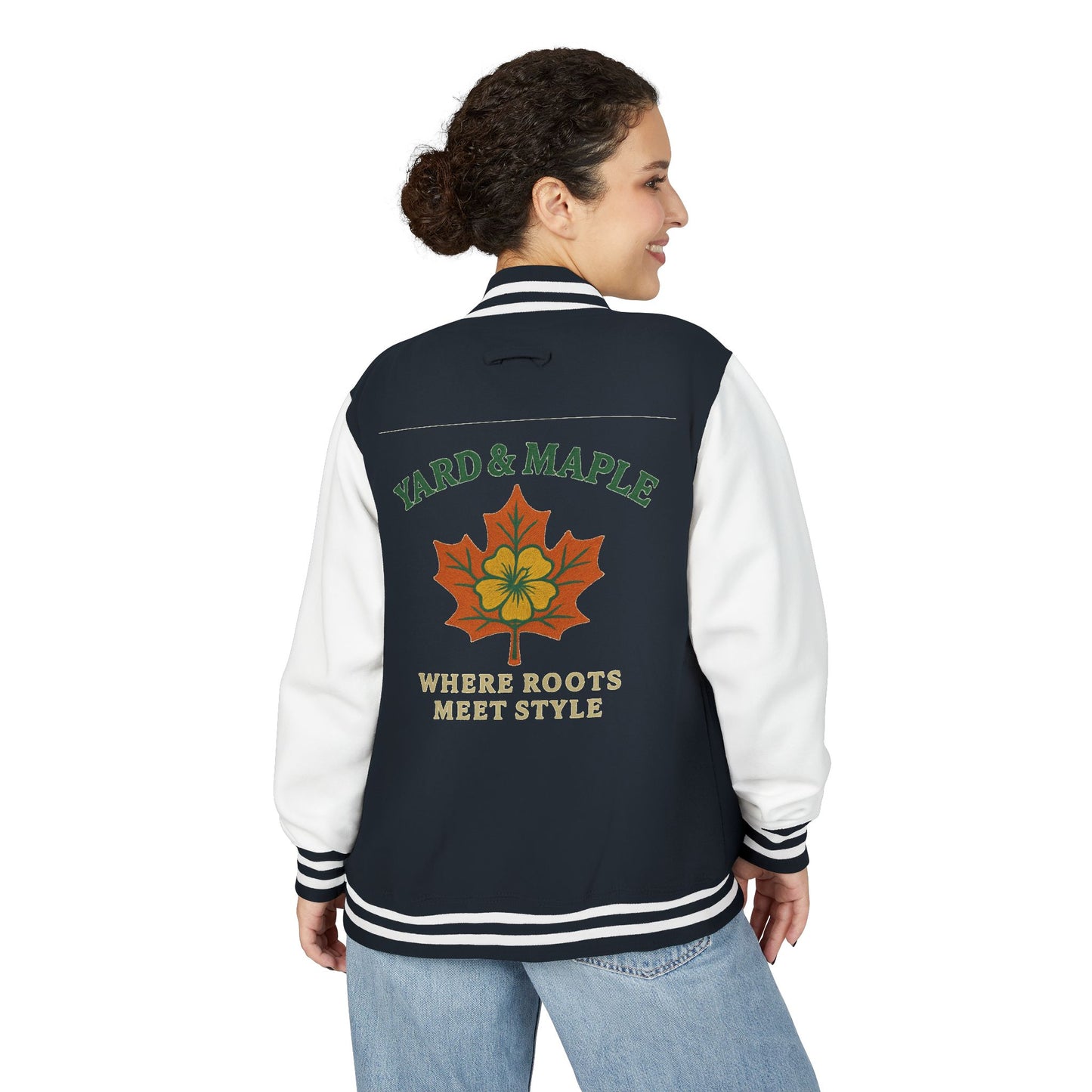 Unisex Heavyweight Letterman Jacket with Oak Leaf Design, Stylish Sports Jacket, Gift for College Students, Casual Attire, Fall [...]