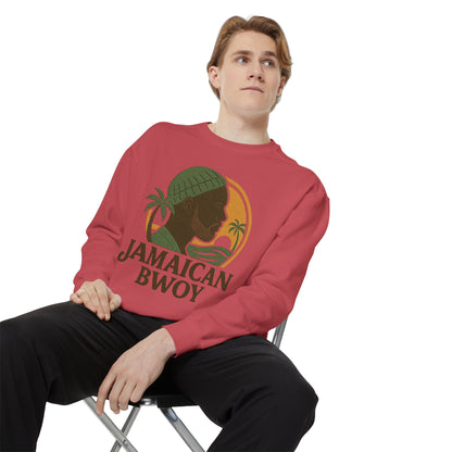 Jamaican Bwoy Sweatshirt, Cozy Unisex Pullover, Streetwear Style, Perfect Gift for Reggae Lovers, Summer Vibes Apparel, Gift for Him/Her