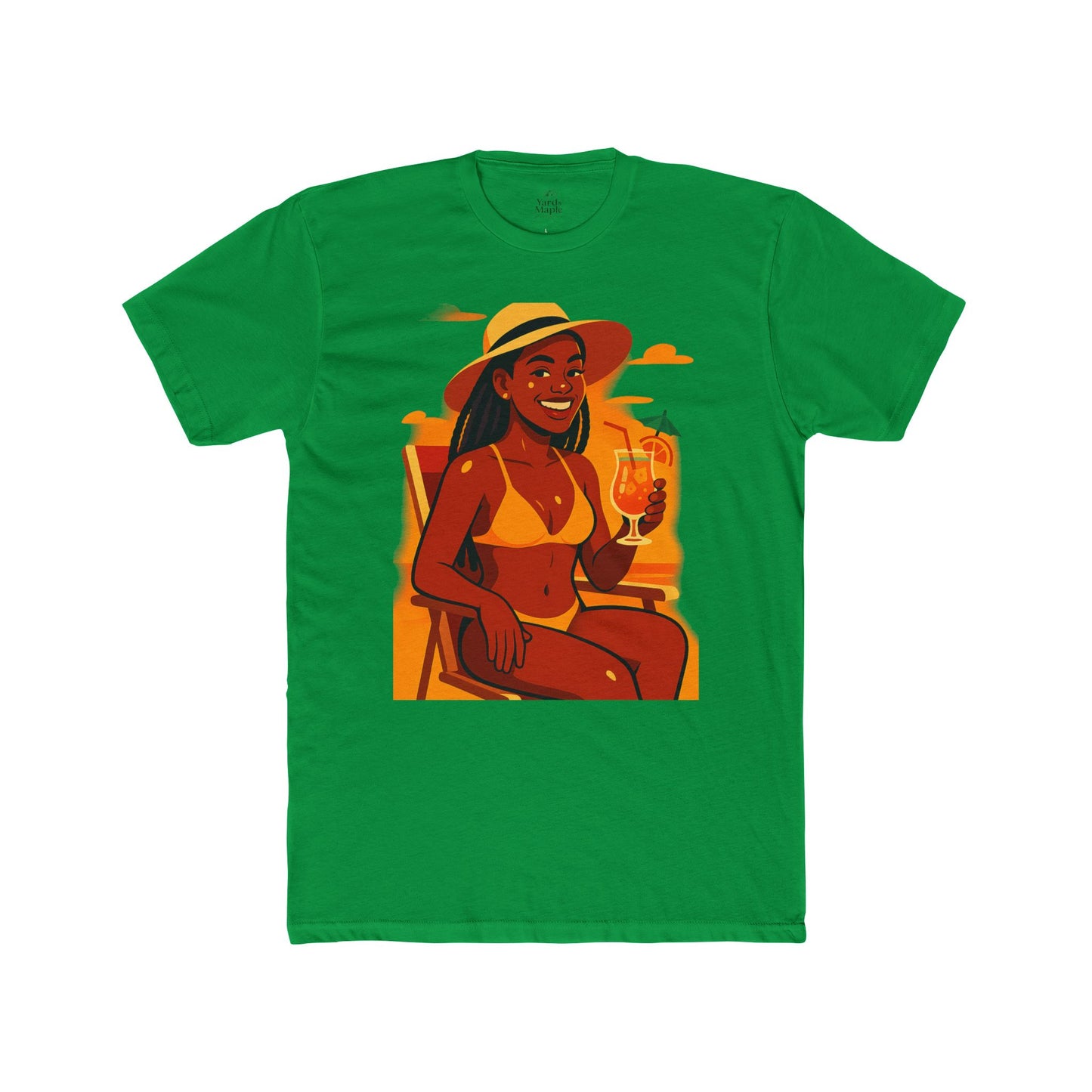 Tropical Vibes Tee, Summer Shirt, Beachwear, Vacation Outfit, Gift for Her, Relaxed Fit Cotton T-shirt