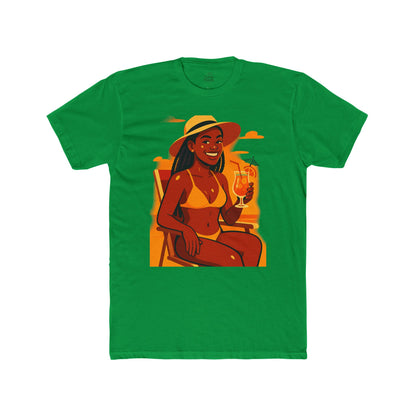 Tropical Vibes Tee, Summer Shirt, Beachwear, Vacation Outfit, Gift for Her, Relaxed Fit Cotton T-shirt