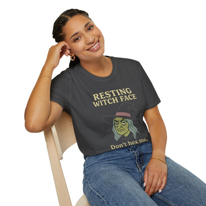 Resting Witch Face Unisex T-Shirt, Halloween Tee, Funny Witch Shirt, Gift for Her, Cute Casual Top, Spooky Season Apparel