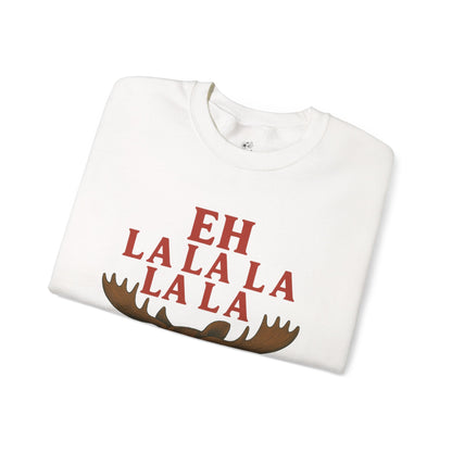 Festive Moose Sweatshirt with 'Eh La La La La La' Design, Cozy Holiday Apparel, Perfect for Christmas, Winter Parties, Gift Idea