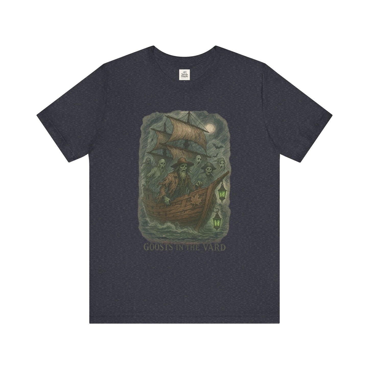 Haunted Ship Short Sleeve Tee - Spooky Halloween T-Shirt, Ghosts in the Yard Design, Unisex Shirt, Perfect for Trick or Treat, Ghost [...]