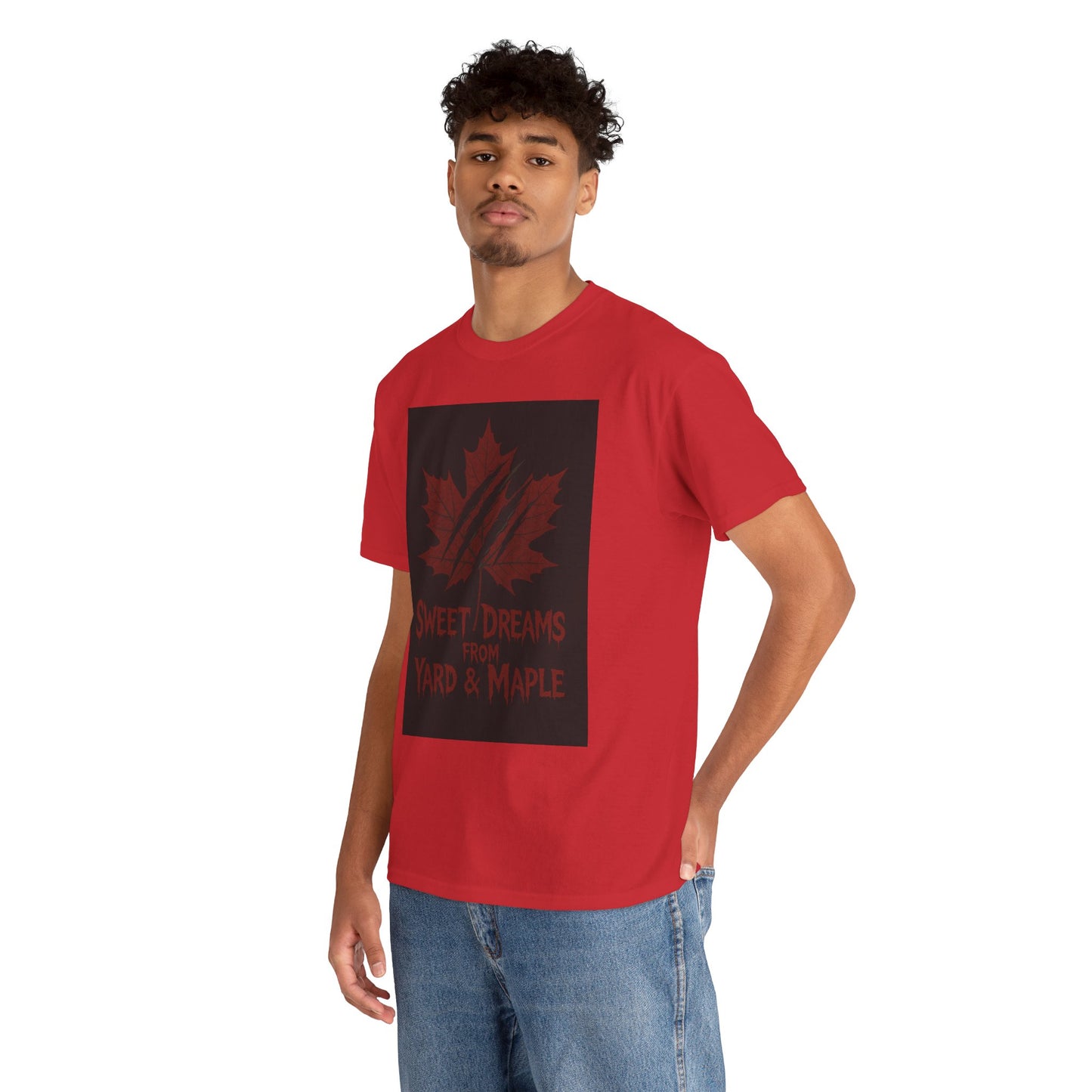 Cozy Graphic Tee with Maple Leaf Design, Casual Streetwear, Gift for Nature Lovers, Sweet Dreams Shirt, Unisex Cotton Top
