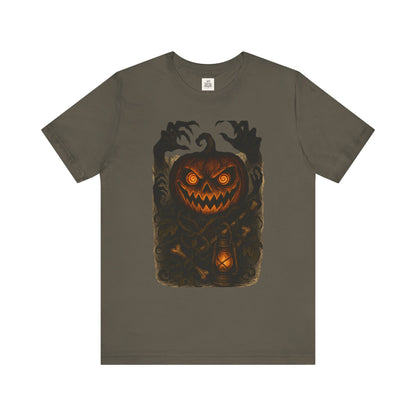 Halloween Pumpkin Tee, Unisex Jersey Short Sleeve Shirt, Fall Festival Apparel, Spooky T-Shirt, Trick or Treat Gift, Autumn Vibes