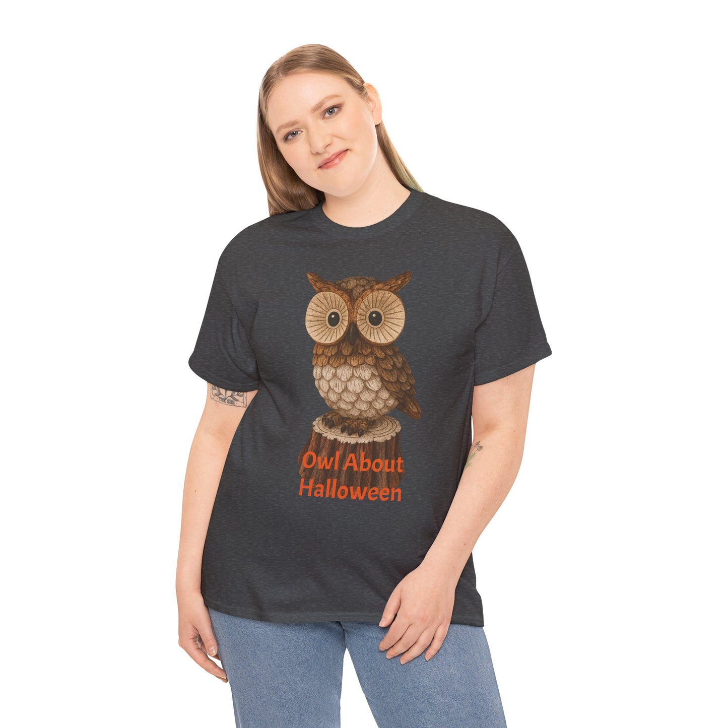 Halloween Owl Tee, Perfect for Fall Celebrations, Unisex Cotton Shirt, Cute Gift for Owl Lovers, Halloween Party Apparel, Fun Autumn Wear