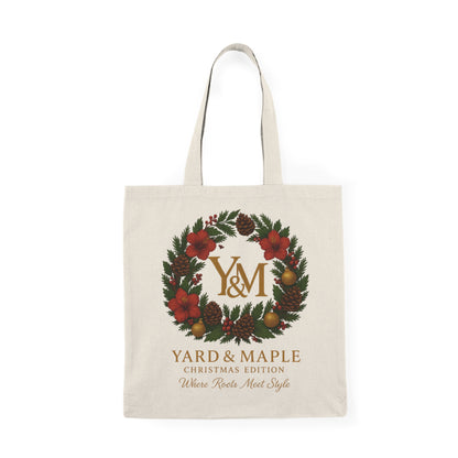 Christmas Floral Tote Bag | Holiday Gift, Eco-Friendly Shopping Bag, Reusable Tote, Seasonal Decoration, Festival Shopping