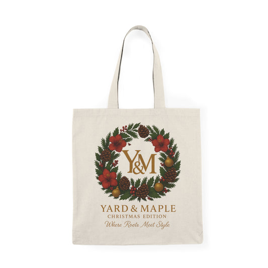 Christmas Floral Tote Bag | Holiday Gift, Eco-Friendly Shopping Bag, Reusable Tote, Seasonal Decoration, Festival Shopping