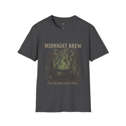 Midnight Brew Unisex T-Shirt, Witchy Tee, Halloween Apparel, Casual Wear, Fun Gift, Cozy Essentials
