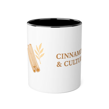 Cinnamon & Culture Accent Mug, Cozy Coffee Cup, 11oz Gift for Tea Lovers, Kitchen Decor, Warm Drink Mug, Unique Beverageware