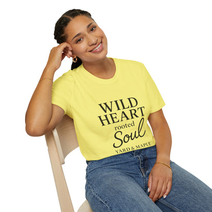 Wild Heart Unisex Softstyle T-Shirt | Inspirational Tee, Gift for Nature Lovers, Casual Wear, Birthday Gift, Boho Style