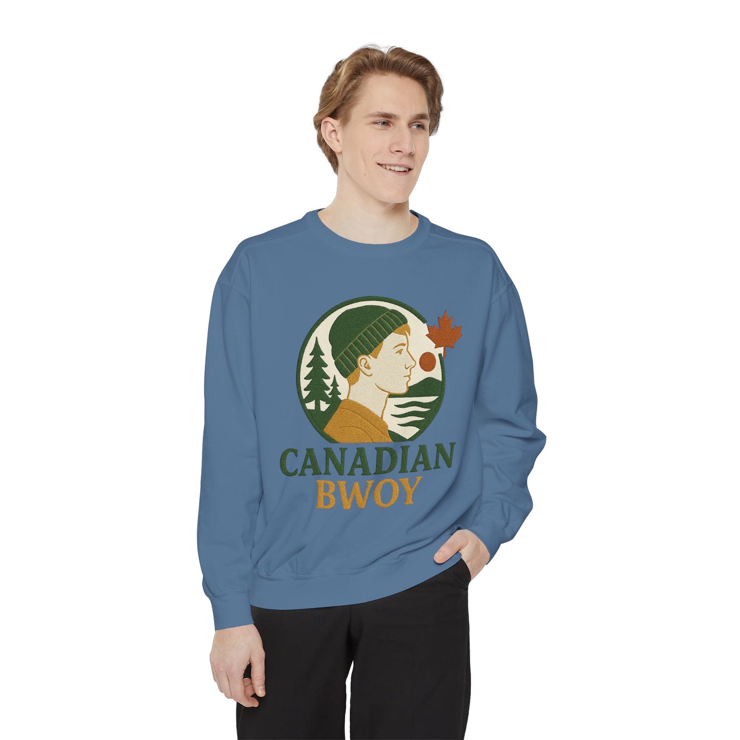 Canadian Bwoy Sweatshirt, Unisex Cozy Apparel, Gift for Canada Day, Casual Streetwear, Nature Lover Sweatshirt, Fall Fashion
