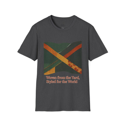 Woven from the Yard Unisex Softstyle T-Shirt, Casual Tee, Comfortable Shirt, Caribbean Pride Apparel, Unique Gift, Summer Fashion