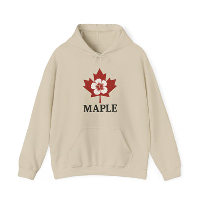 Maple Leaf Floral Hoodie — Canadian Maple Graphic Sweatshirt