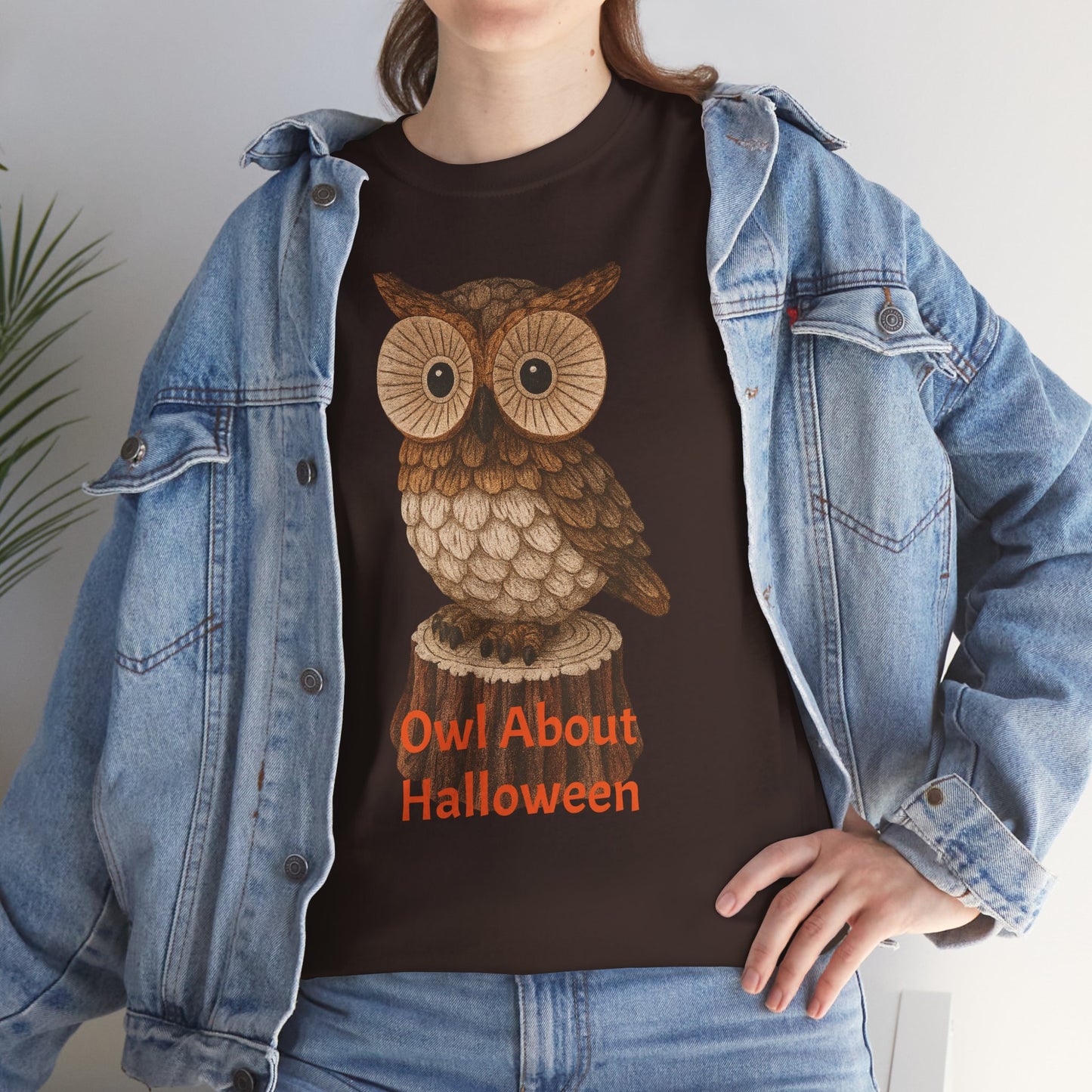 Halloween Owl Tee, Perfect for Fall Celebrations, Unisex Cotton Shirt, Cute Gift for Owl Lovers, Halloween Party Apparel, Fun Autumn Wear