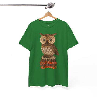 Halloween Owl Tee, Perfect for Fall Celebrations, Unisex Cotton Shirt, Cute Gift for Owl Lovers, Halloween Party Apparel, Fun Autumn Wear