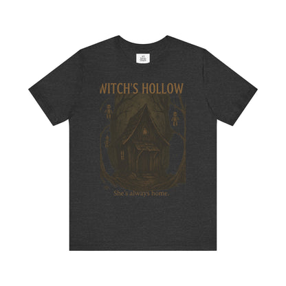 Witch's Hollow Tee, Fall Fashion, Halloween Apparel, Spooky Shirt, Gift for Witches, Unisex Graphic Tee, Cozy Autumn Wear