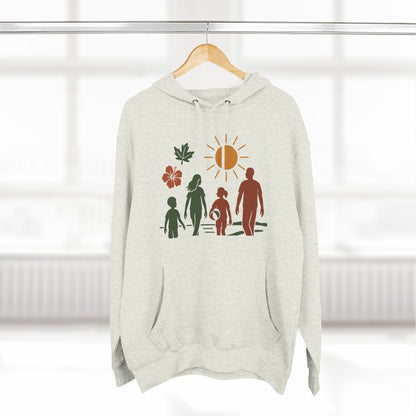 Family Bonding Three-Panel Hoodie, Cozy Family Artwork Fleece, Casual Family Gatherings Sweatshirt, Family Love Hooded Top, Gift for Parents