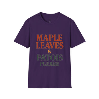 Maple Leaves & Patois Please Unisex T-Shirt, Casual Tee, Gift for Nature Lovers, Summer Wear, Eco-Friendly Fashion