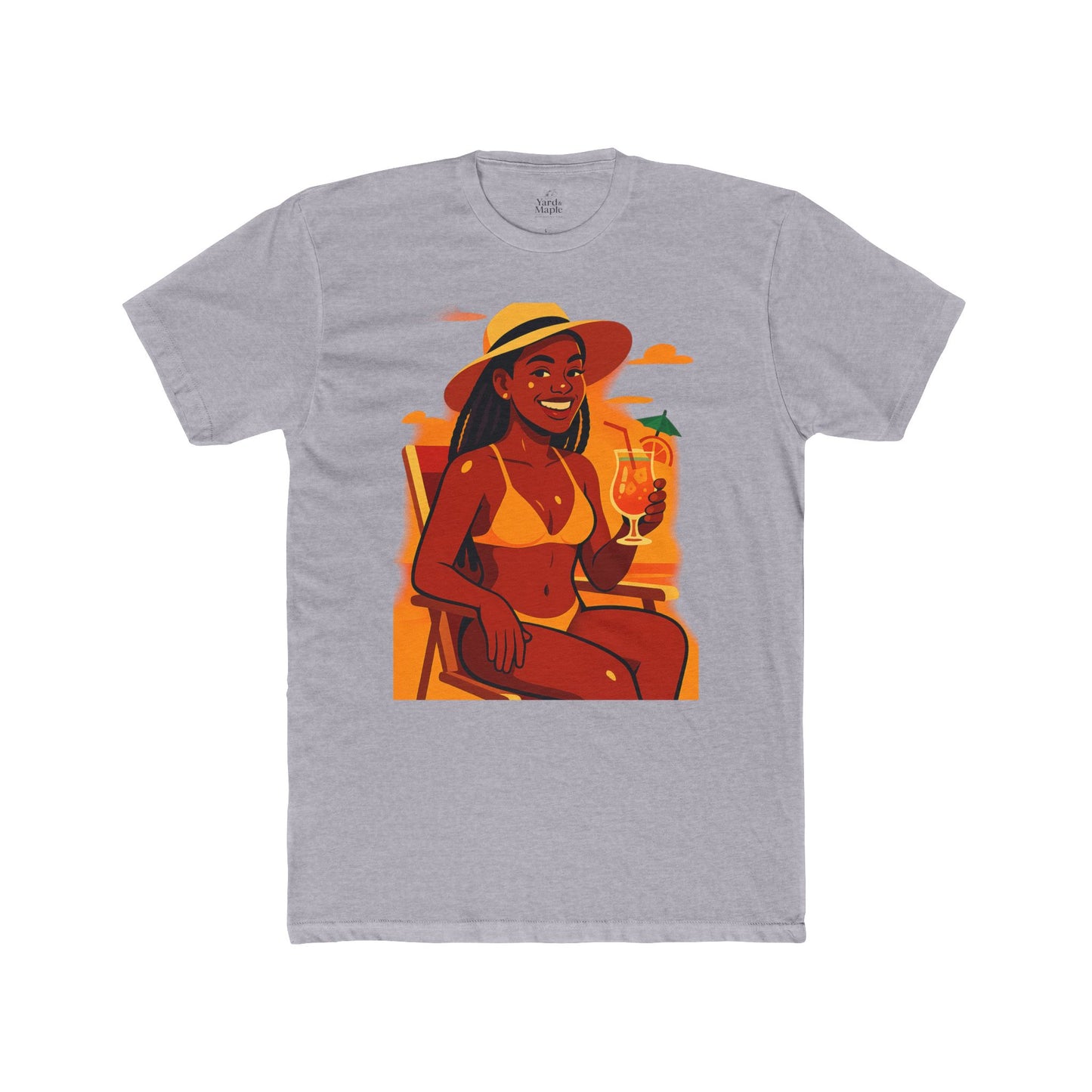 Tropical Vibes Tee, Summer Shirt, Beachwear, Vacation Outfit, Gift for Her, Relaxed Fit Cotton T-shirt