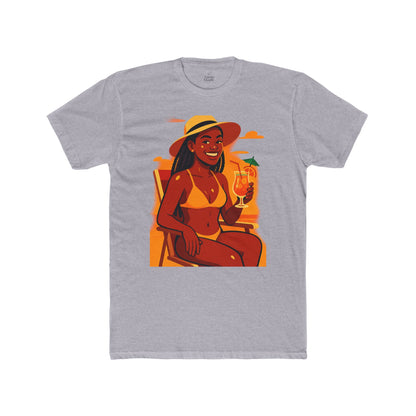 Tropical Vibes Tee, Summer Shirt, Beachwear, Vacation Outfit, Gift for Her, Relaxed Fit Cotton T-shirt