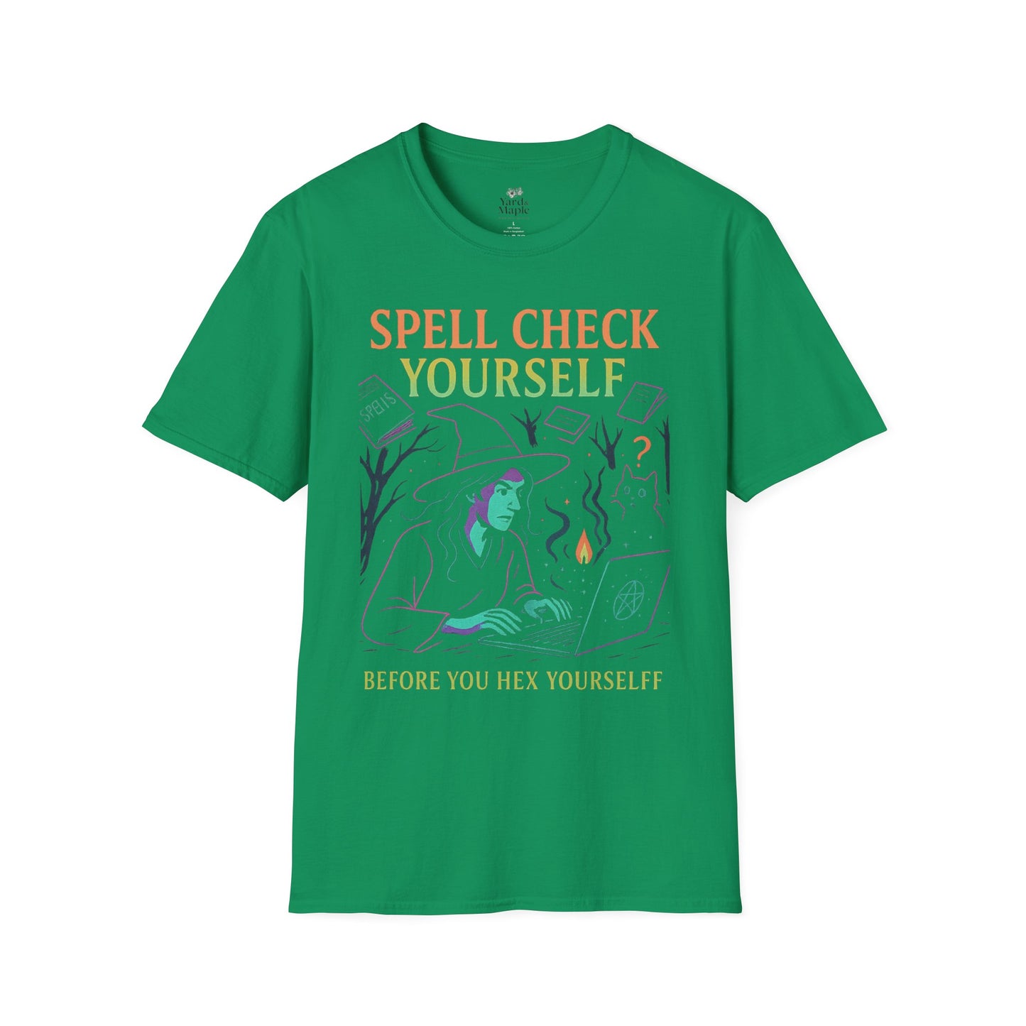 Spell Check Yourself Witchy T-Shirt, Fun Graphic Tee for Witch Lovers, Halloween Shirt, Cozy Casual Wear, Unisex Softstyle Tee