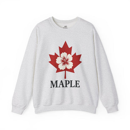 Maple Leaf Crewneck Sweatshirt — Canadian Floral Maple Design