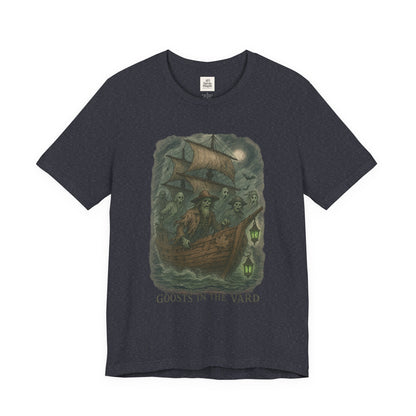Haunted Ship Short Sleeve Tee - Spooky Halloween T-Shirt, Ghosts in the Yard Design, Unisex Shirt, Perfect for Trick or Treat, Ghost [...]